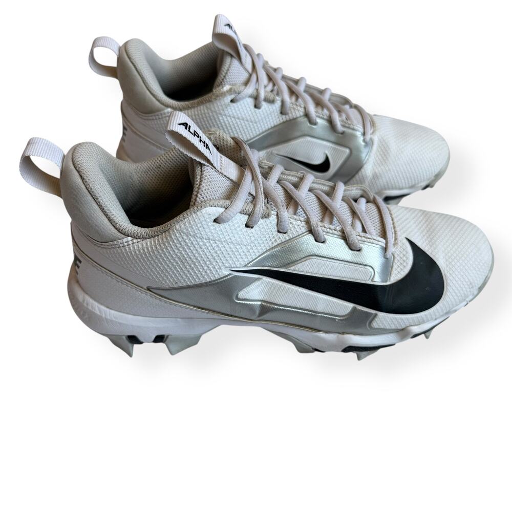 Nike Kids White and Black Cleat-Style Sneakers